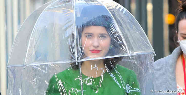 Rachel Brosnahan Wows in Green Outfit While Filming 'The Marvelous Mrs. Maisel'