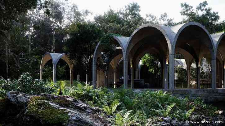 Marc Thorpe designs virtual house with vaulted concrete arches