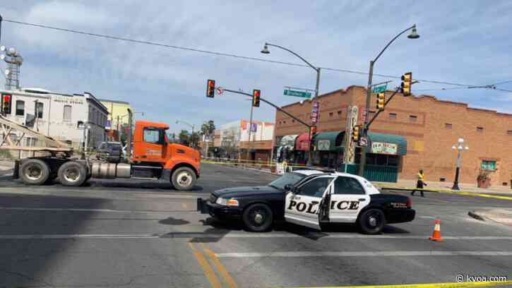 Police investigate a serious-injury collision involving a bicyclist in downtown Tucson