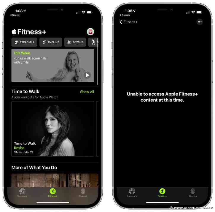 Apple Fitness+ Outage Makes Some Workouts Unavailable