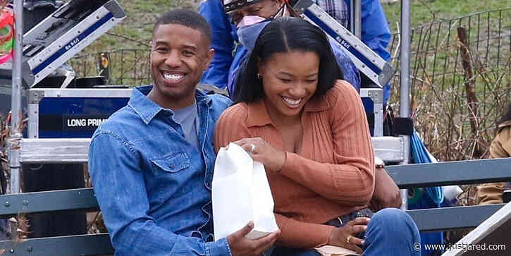 Michael B. Jordan & Chante Adams Cuddle Up While Filming Romantic 'Journal for Jordan' Scene