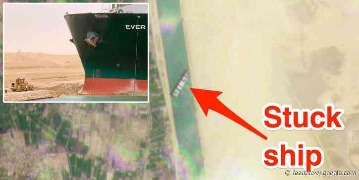 Photos and maps show how an enormous container ship got stuck in the Suez Canal, blocking one of the world's most vital shipping routes