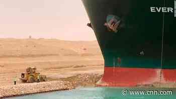 In pictures: Container ship stuck in Suez Canal