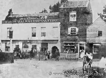 Then & Now: A brass band taking a break outside a pub over a century ago