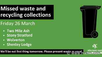 Multiple areas missed in Milton Keynes during food and garden waste collections yesterday - MKFM