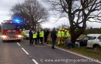 Grappenhall Lane in Appleton closed following accident