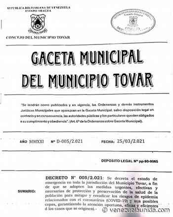 Decretan estado de emergencia por el coronavirus en la Colonia Tovar (Gaceta Municipal) - My CMS - http://venezuelaunida.com/