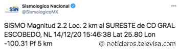 Reportan sismo magnitud 2.2 en Ciudad General Escobedo, Nuevo León - Noticieros Televisa