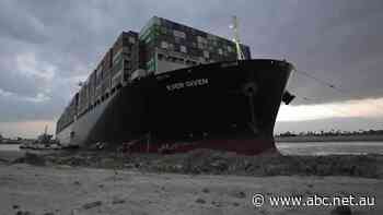 Giant container ship stuck in Suez Canal 'partially re-floated'