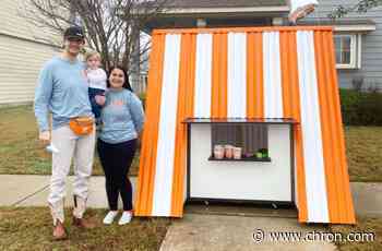 Texas couple builds 6-foot Whataburger playhouse for 1-year-old's drive-by birthday party 