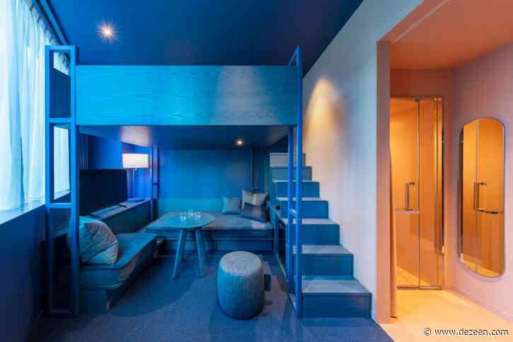 Klein Dytham Architecture creates colourful two-tone bedrooms for Tokyo's Toggle Hotel