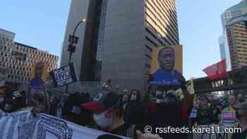 As Derek Chauvin trial begins, demonstrators gather to demand justice for George Floyd