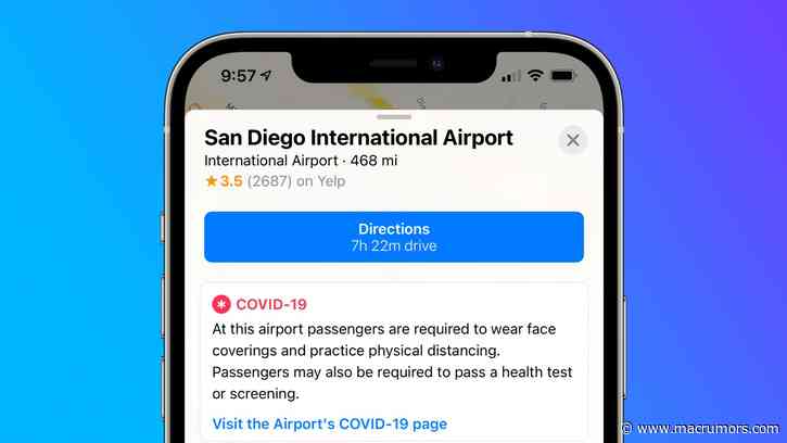 Apple Maps Displays COVID-19 Guidelines for Airports Worldwide