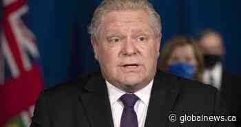 Announcement coming Thursday on possible new COVID-19 restrictions for Ontario: Doug Ford