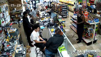 Convenience store video surveillance is shown as an employee from Cup Foods, where Floyd was taken into custody by police, testifies