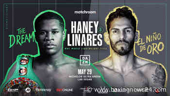 Devin Haney defends against Jorge Linares on May 29th