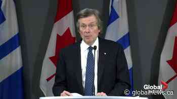 COVID-19: Toronto mayor Tory says latest provincewide shutdown was ‘needed’
