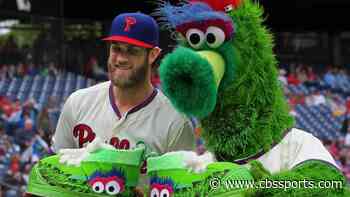 LOOK: Bryce Harper shows up with another Phillie Phanatic-themed pair of cleats for Opening Day