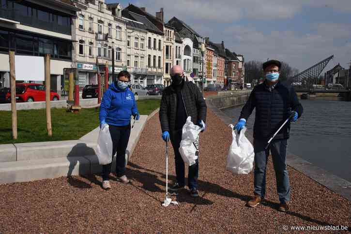 Burgemeester en schepen ruimen zwerfvuil<BR />