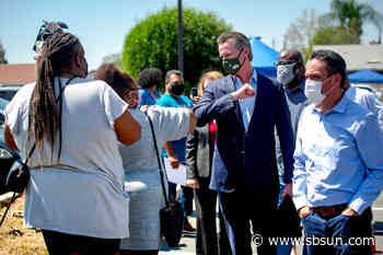 Gov. Gavin Newsom visits San Bernardino coronavirus vaccination site - San Bernardino County Sun