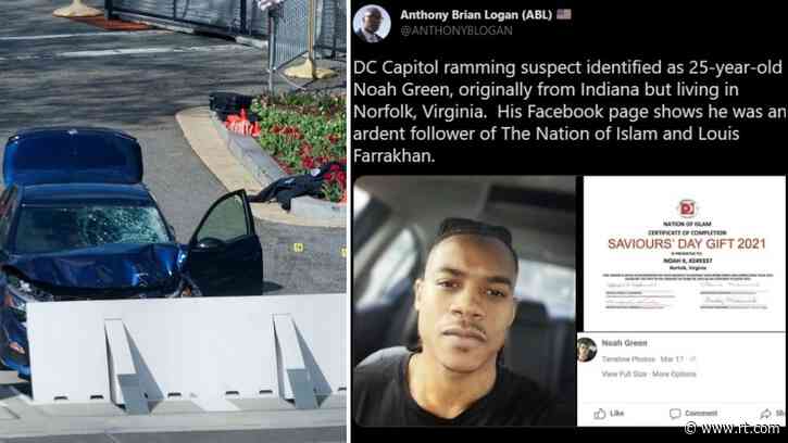 Media identify Capitol ramming suspect as black male, follower of radical Nation of Islam as his FB page promptly gets wiped