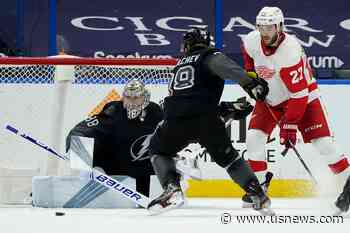 Vasilevskiy 12-0 Against Detroit, Lightning Beat Wings 2-1