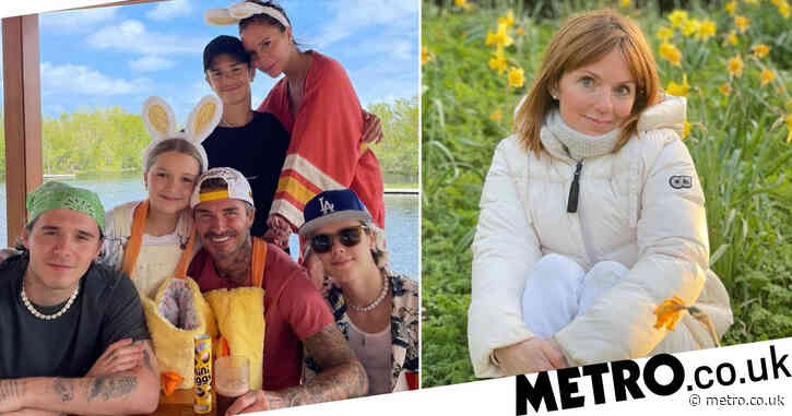 David and Victoria Beckham lead celebrity Easter celebrations as they reunite with all children