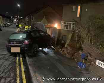 Homeowner's horror as car smashes into wall of Blackburn home
