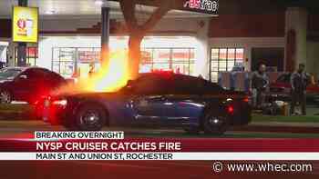New York State Police cruiser catches fire in Rochester