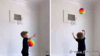 Drake Son Adonis Playing Basketball to His Music, Sinks 3 in a Row