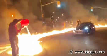 Toronto police bust huge stunt driving event on first night of provincial shutdown - blogTO