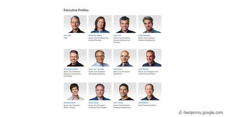 Apple Leadership webpage updated with John Ternus as SVP Hardware Engineering