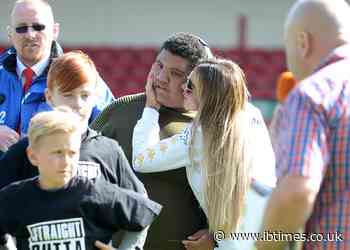 Katie Price keeps calm as son smashes car window due to hiccups