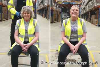 Shirley 'braves the shave' and raises £1800 for charity