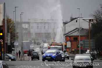 Water main burst on King Street saw water flying up into air