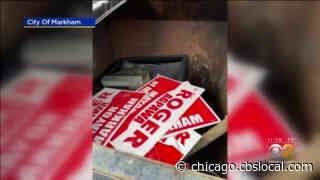 Reelection Signs For Markham Mayor Defaced And Thrown Away - CBS Chicago
