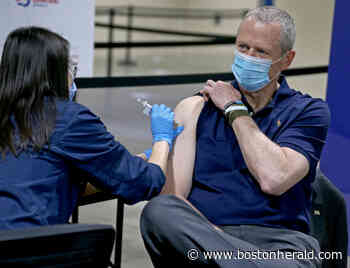 Charlie Baker gets his first coronavirus shot at the Hynes Convention Center - Boston Herald