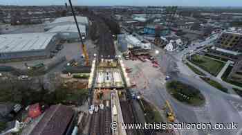 Railway bridge replaced in Dartford over Easter weekend