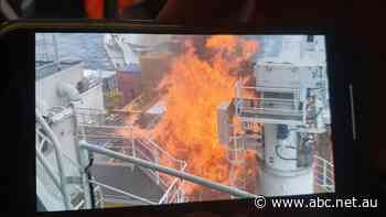 Photo shows fire erupting on deck of stricken Antarctic ship