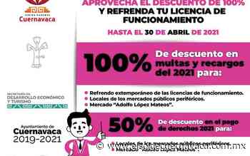 En Cuernavaca: Descuento del cien por ciento en licencias de funcionamiento - El Sol de Cuernavaca