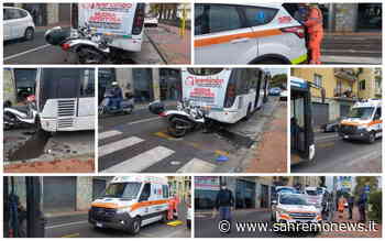 Imperia: scooter tampona un bus fermo in corso Garibaldi, anziano soccorso e portato in ospedale (Foto e Video) - SanremoNews.it
