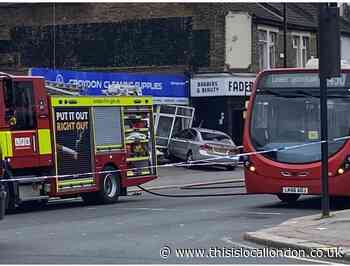 Emergency services race to car crash and gas leak in Croydon