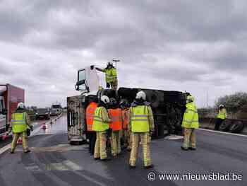 Vleestransport verliest achterwielen: E17 versperd (Laarne) - Het Nieuwsblad