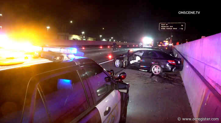 Wrong-way driver on 91 Freeway hits big rig, arrested on suspicion of DUI