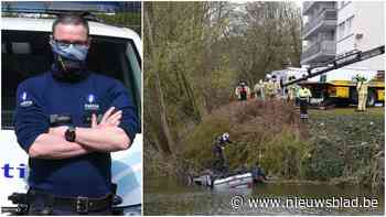 Agent Nils (39) springt in ijskoude vijver om bestuurder te redden: “Heldendaad? Nee hoor, het is onze job om mensen te helpen”<BR />