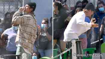 Justin Bieber Performs for Students at L.A. School