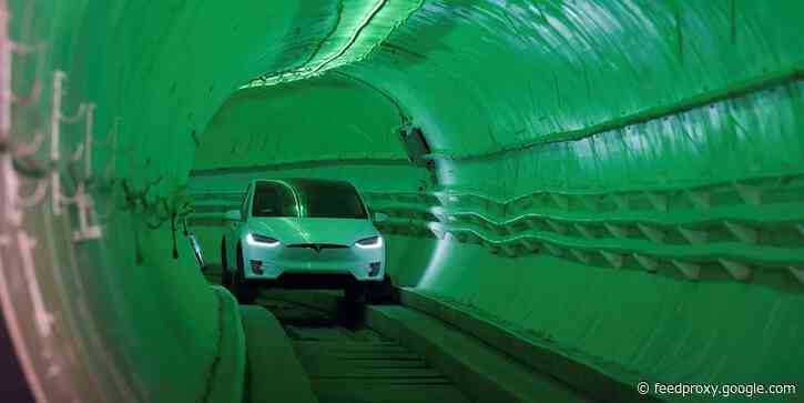 Watch Teslas slowly move through Elon Musk's new Boring Company tunnel under Las Vegas