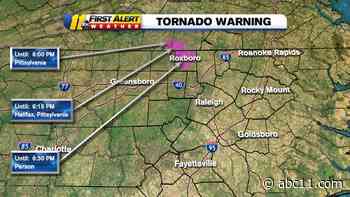 Tornado warnings in effect for some central NC counties