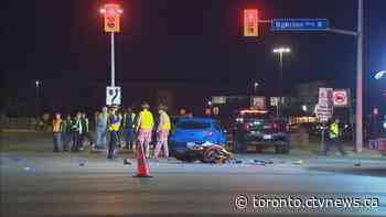 Motorcyclist in critical condition after crash in Mississauga