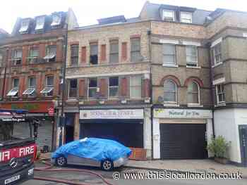 Fire at shop with flats above in Station Road, Barnet